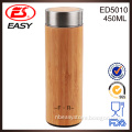 ED5010 Custom BPA free 16oz double wall bamboo coffee thermos flaks with filter